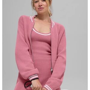 ALO Tennis Club Sweater Knit Full Zip Jacket - medium